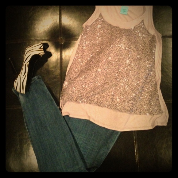 H.I.P Sequin Gray Tank