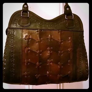 Boho Artisanal Real Leather Handbag