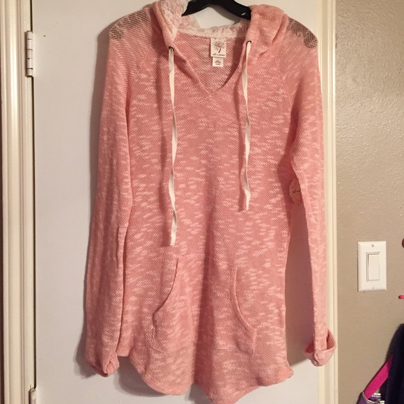 Pink lace hoodie