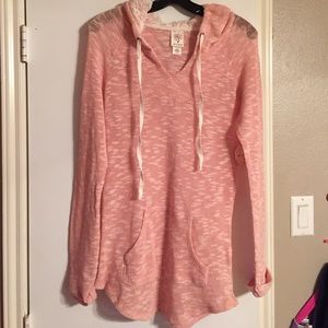 Pink lace hoodie