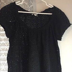 Loft black lace type top
