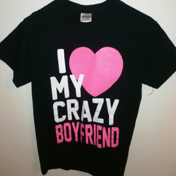 "I heart my crazy boyfriend" couple t-shirt