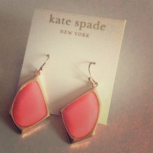 Kate Spade Gold Pink Kite Hook Earrings NEW NWT