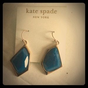 Kate Spade Gold Blue Kite Hook Earrings NEW NWT