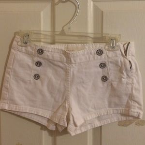 White mini shorts