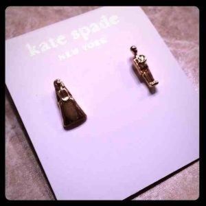 Kate Spade Gold Cake Topper Bride Groom Earrings