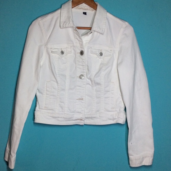 american eagle white denim jacket