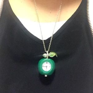 Marc Jacobs Apple clock necklace