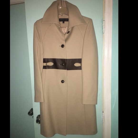 Kenneth Cole Wool And leather coat.
