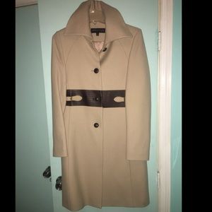 Kenneth Cole Wool And leather coat.