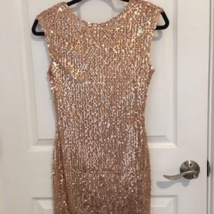 Rose gold sequin sparkle bodycon dress