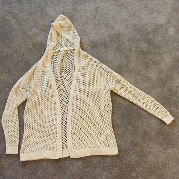 Slouchy knit hooded cardigan