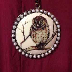Bronze Pearl Owl Necklace