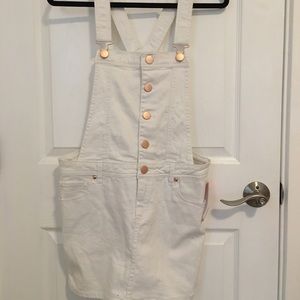 White and Rose Gold Overall Jump Dress