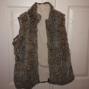 Fur vest with reversible inside.