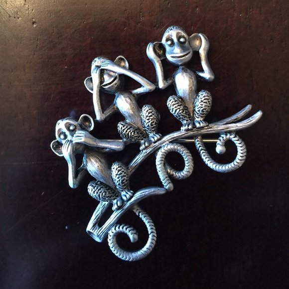 Danecraft Jewelry - VTG🙈🙉🙊 Signed DANECRAFT "No Evil" Monkeys Pin