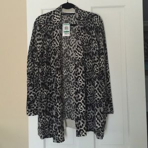 NWT leopard print cashmere cardigan