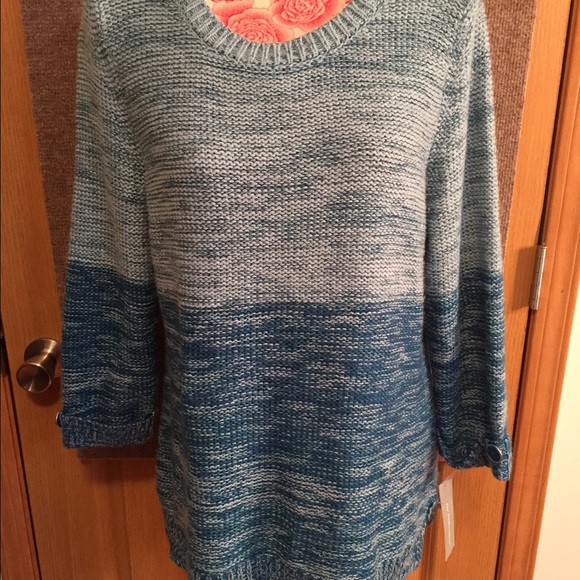 NY Collection Marled Knit Tunic Sweater