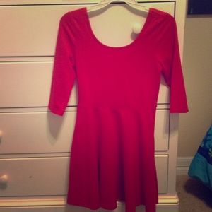 Red long sleeve dress