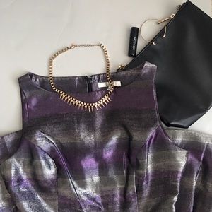 Purple and Silver Jacquard BB Dakota dress