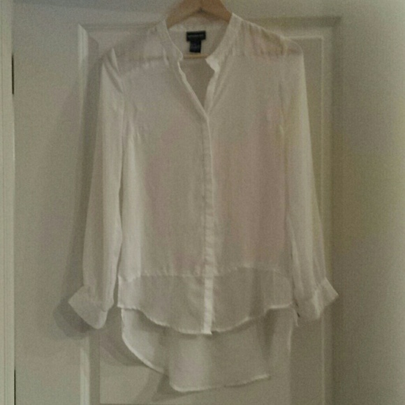 Central Park West White Flowy Button-down Shirt