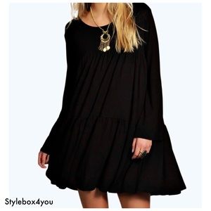 Boohoo Tara Babydoll Smock Dress