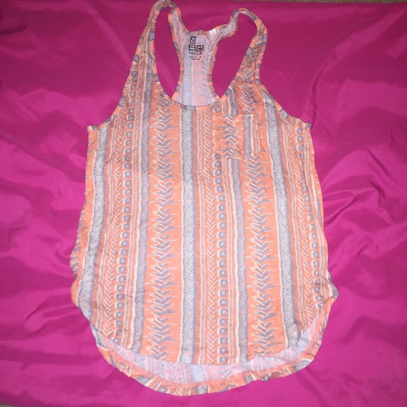 Orange and grey printed tank top