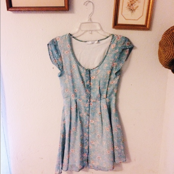 Light blue floral dress by minkpink