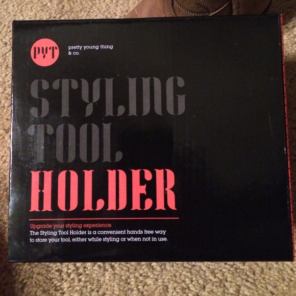 Flat iron or curling iron holder.