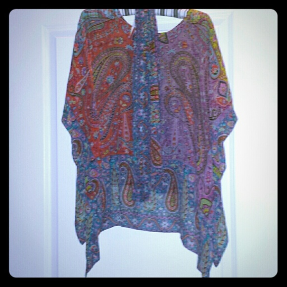 Etro Silk Paisley Print Poncho