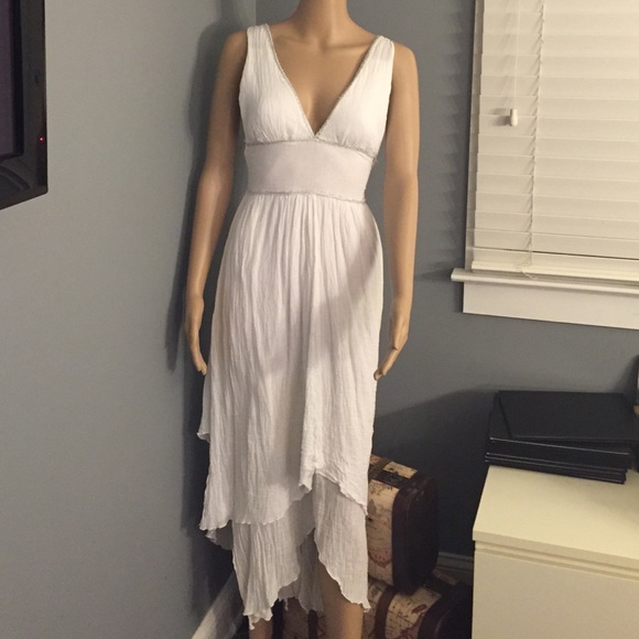 White Dress with silver sparking stitching