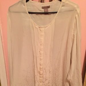 Long sleeve silk blouse