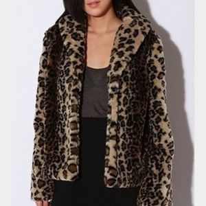 Faux fur leopard coat