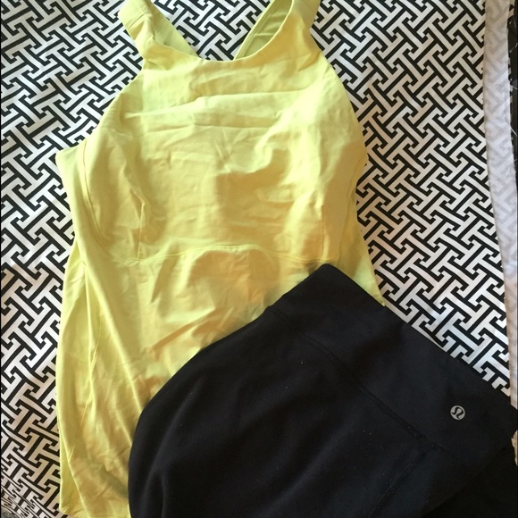 Lululemon Yellow Cross Back Top 10