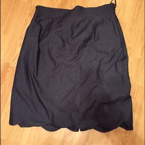 High waisted chambray skirt