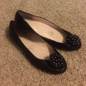 Calvin Klein Black Flats with beading