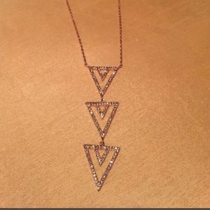 Stella & Dot Pave Spear Rose Gold Necklace