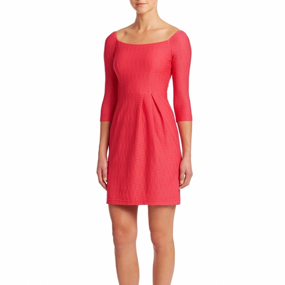 NWT Nanette Lepore coral stretch dress 3/4 sleeve
