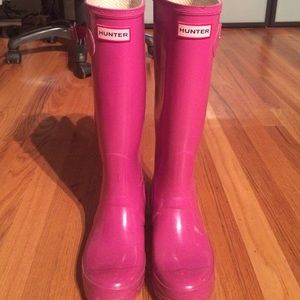 Hot pink hunter boots