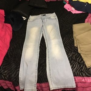 Light colored flare jeans