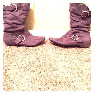 Gray Suede Boots