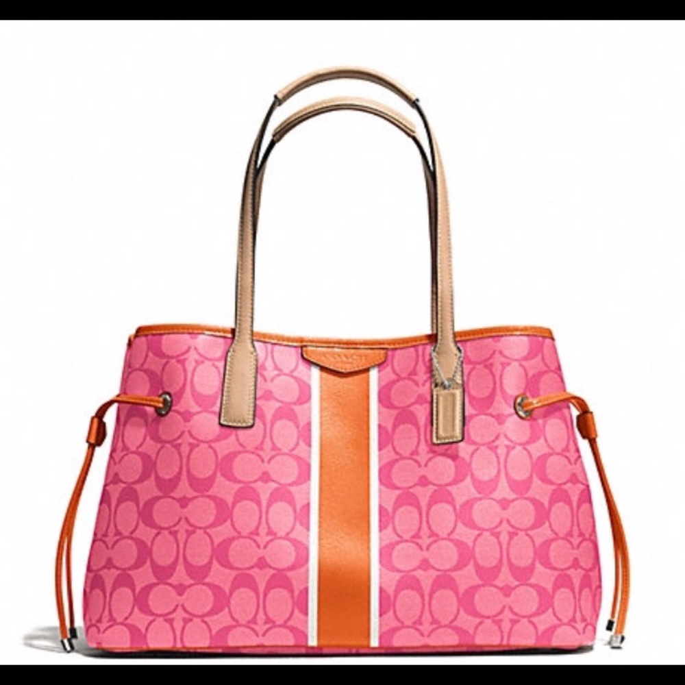 100% authentic orange & pink coach purse!