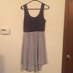 Blue and white high low dress