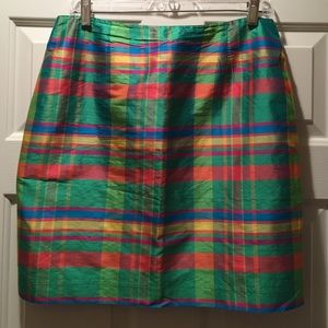 Silk plaid skirt