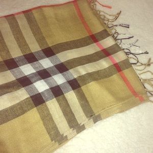 NEW Burberry Look Alike Scarf/Shawl Brown Plaid
