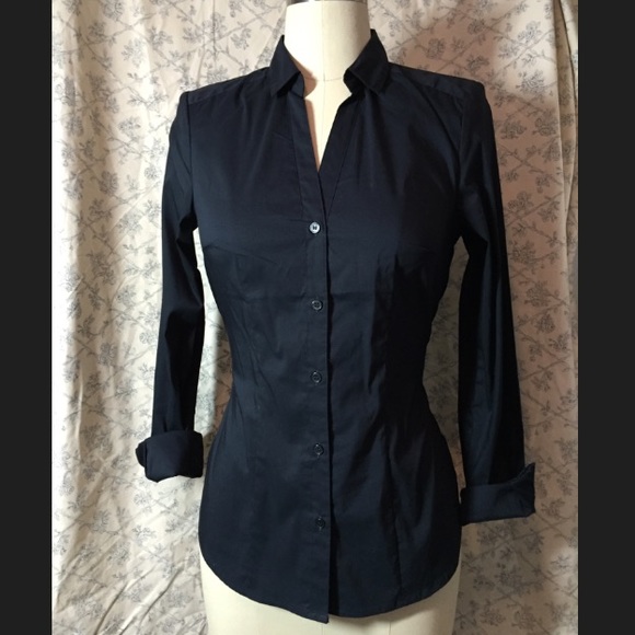 H&M navy button-up