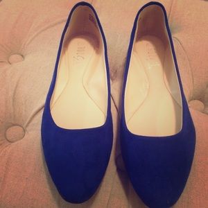NWOT blue suede Rouge brand flats size 7.5