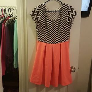 Chevron Coral Dress