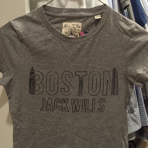 Jack Willis Grey cotton Boston Tee Shirt
