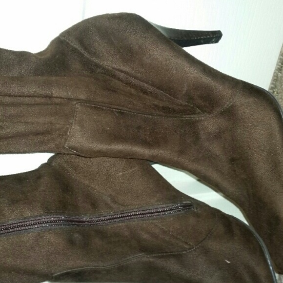 Over the knee brown boots